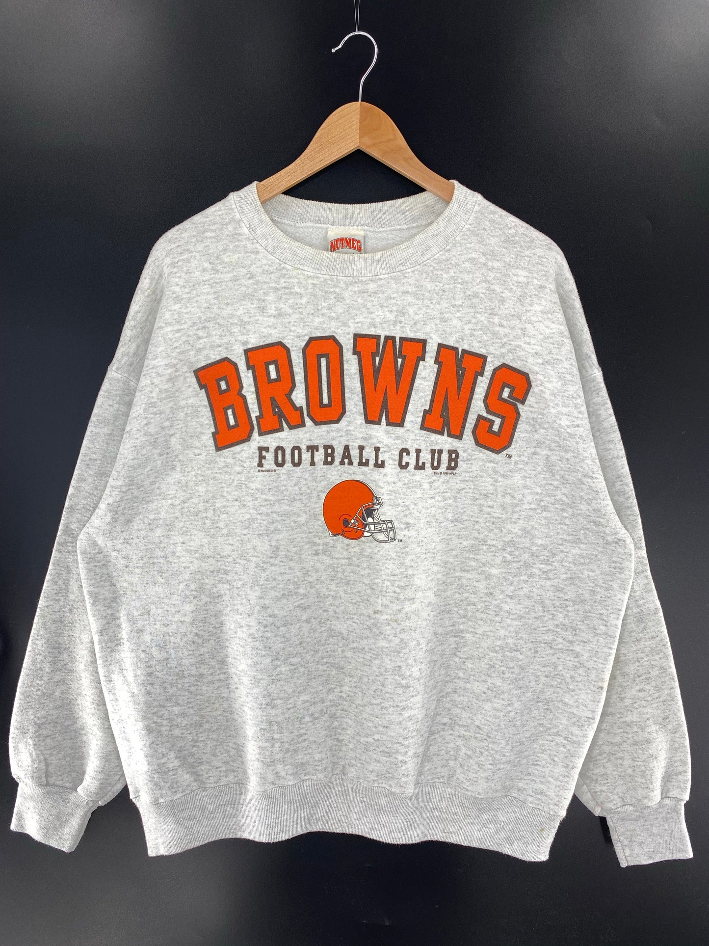 1995 CLEVELAND BROWNS Made in USA Size XL Vintage NFL Sweat - Shirt/ K6297