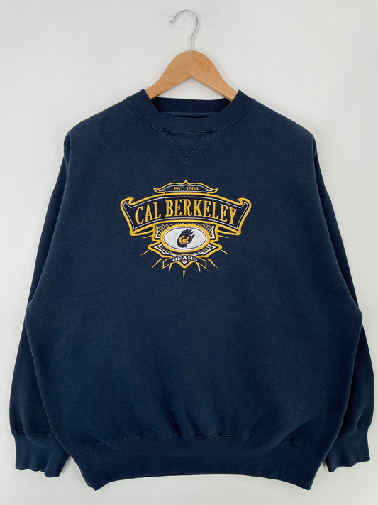 00' UNIVERSITY OF CALIFORNIA BERKELEY BEARS Size XL Vintage College Sweat-Shirt / E4172S