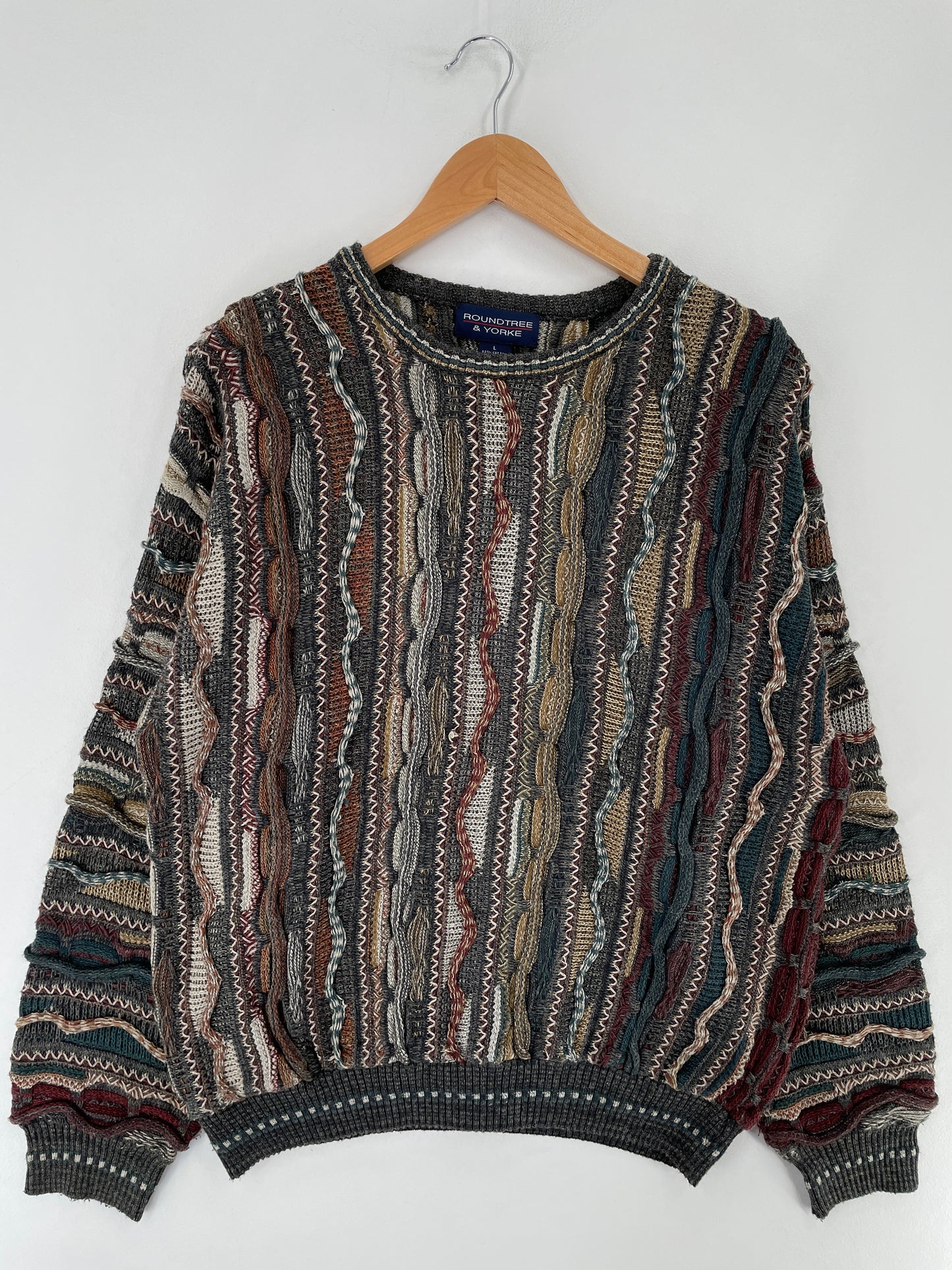 Vintage 3D COOGI- Style Size L Cotton Knit Sweater / E6282K