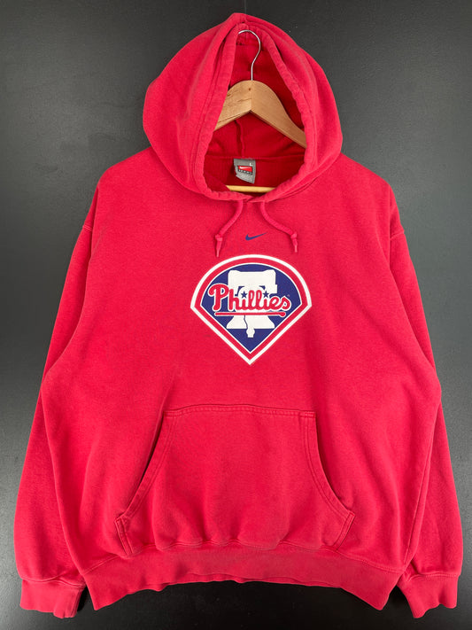 00' NIKE x PHILADELPHIA PHILLIES Size L Vintage MLB Hoodie Sweat-Shirt / E6048S