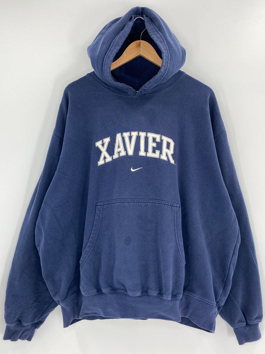 00' NIKE XAVIER Size XL Vintage Hoodie Sweat-Shirt / K4816