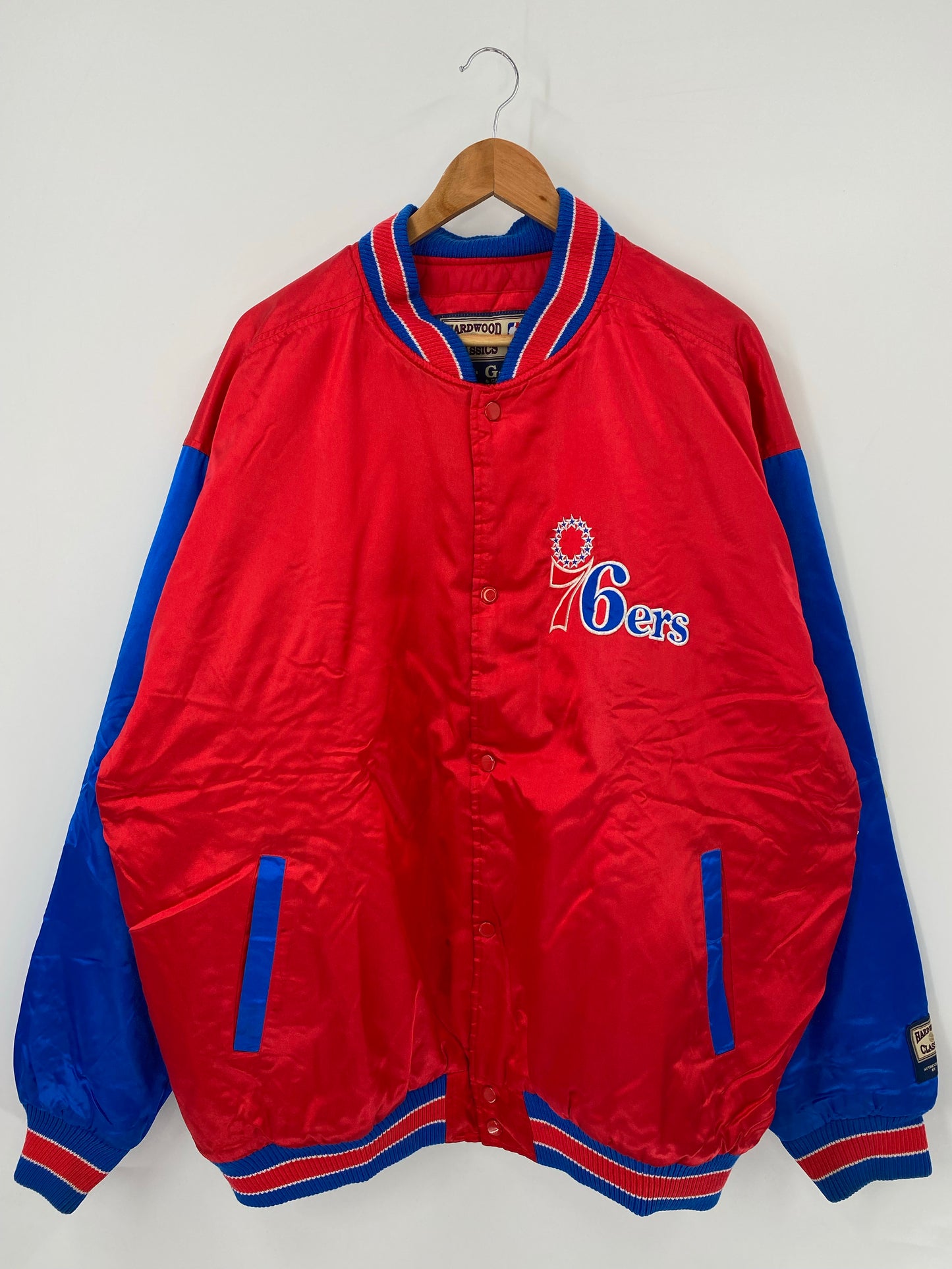 Vintage 76ers Size L NBA Nylon Jacket Padded Outerwear / K4379