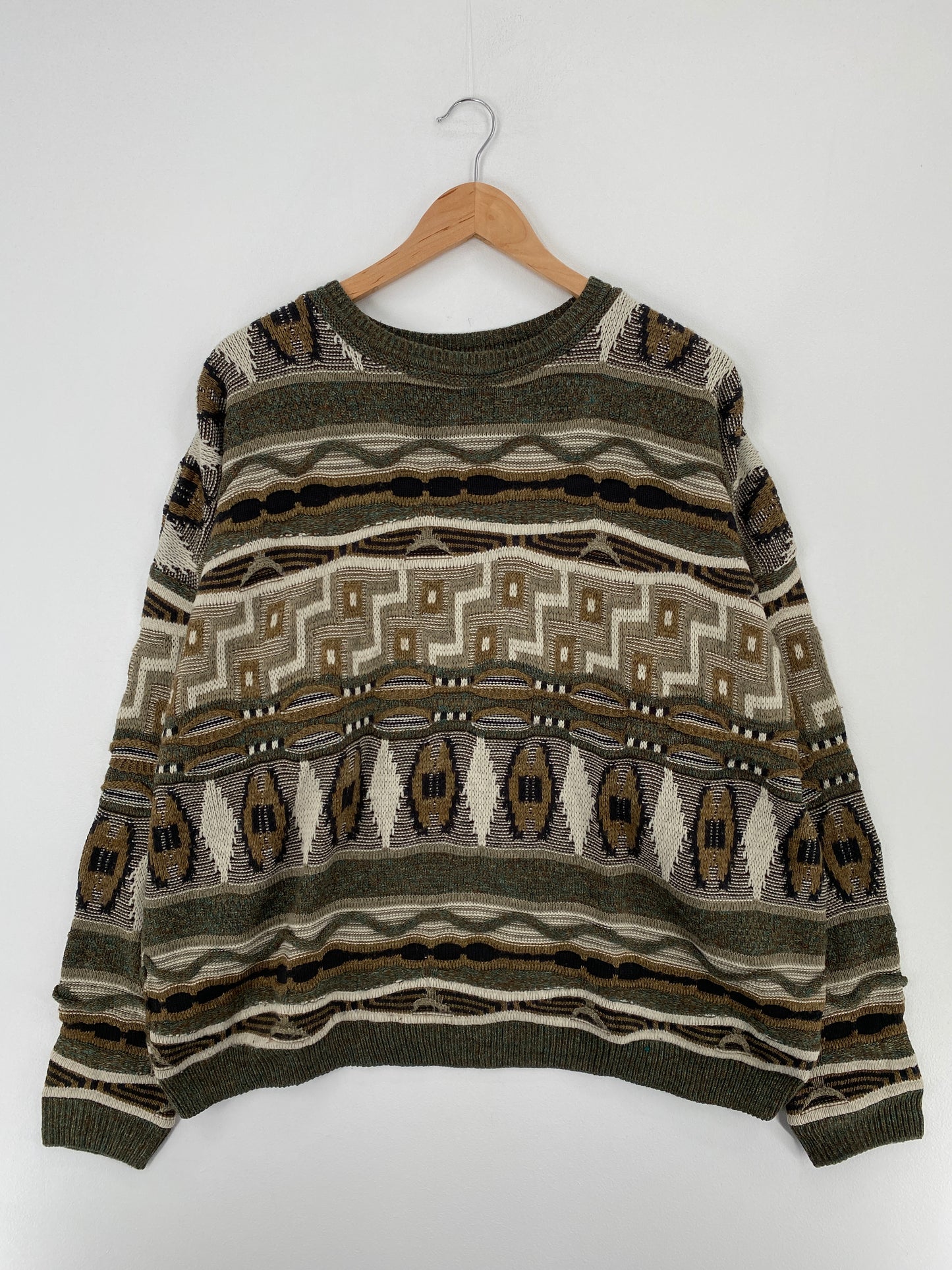 Vintage 3D COOGI- Style Made in USA Size XXL Knit Sweater / A9883