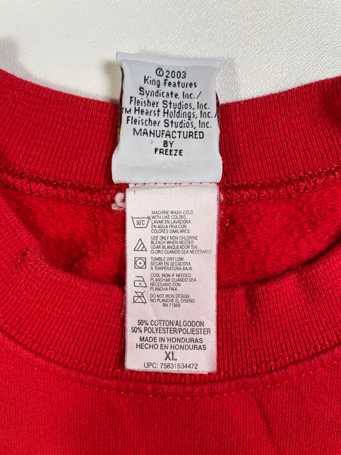 2003 BETTY BOOP CHRISTMAS Size XL Vintage Sweat-shirt / E913