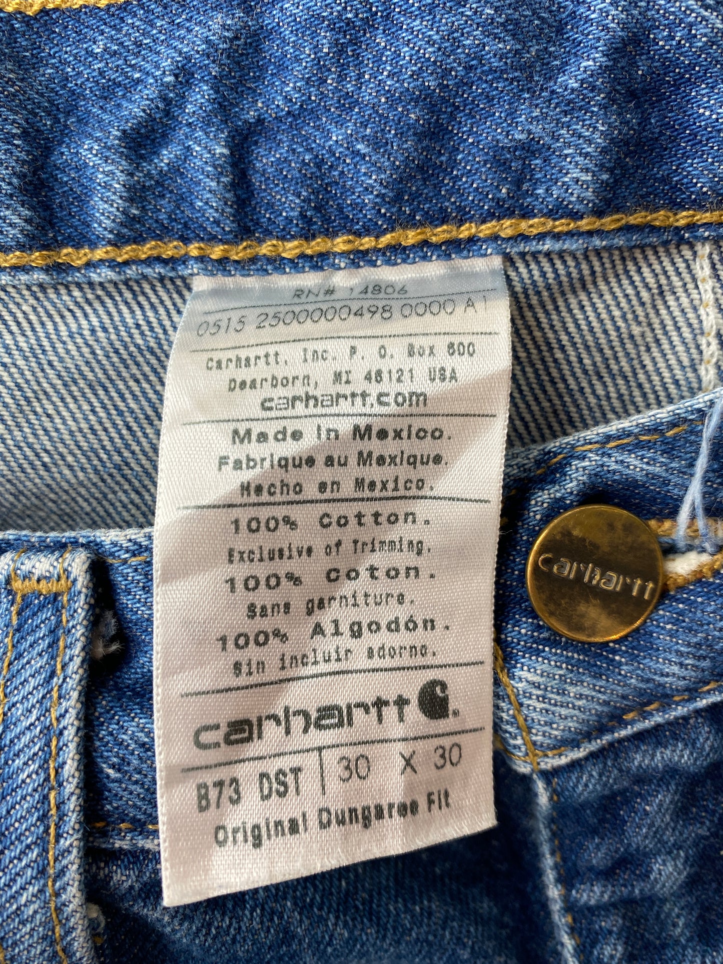 Vintage CARHARTT Size W30xL29.5 Vintage Double Knee Denim Pants / A3603