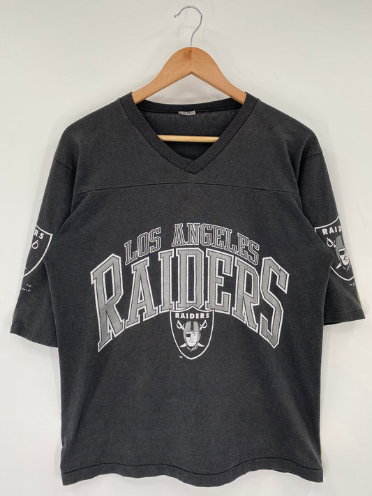 1992 LOS ANGELES RAIDERS Size No Tag (Approx. L) Vintage NFL T-shirt / K9761
