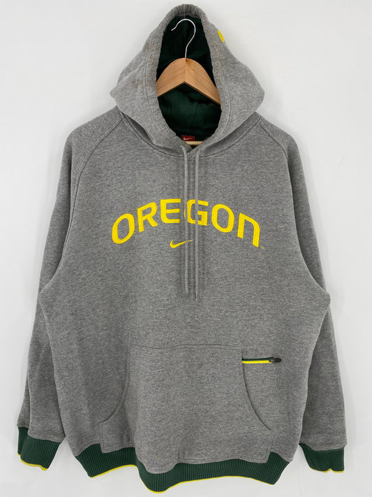 00’ NIKE OREGON Size L Vintage Hoodie Sweat-shirt / K5852