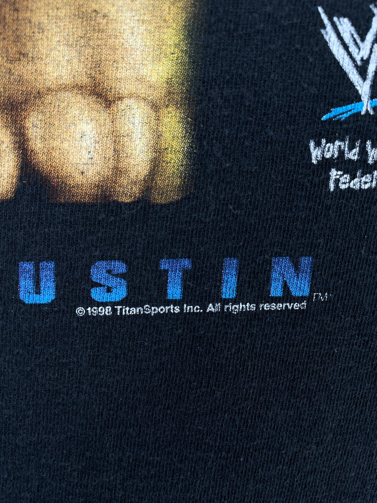 .1998 STONE COLD Made in USA Size XL Vintage WWF T-Shirt / E2380T