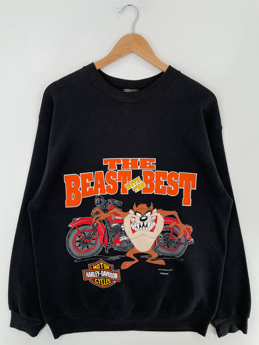 1993 HARLEY DAVIDSON x LOONEY TUNES Size L Vintage Sweat-Shirt / E3183S