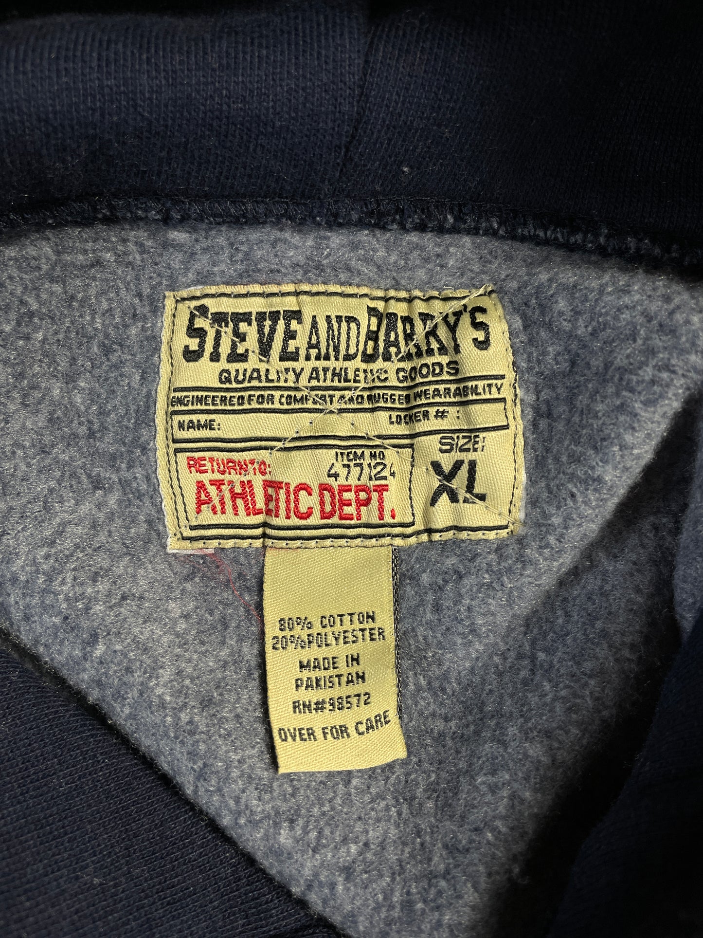 Vintage NOTRE DAME Size XL Vintage College Hoodie Sweat-Shirt / A6541