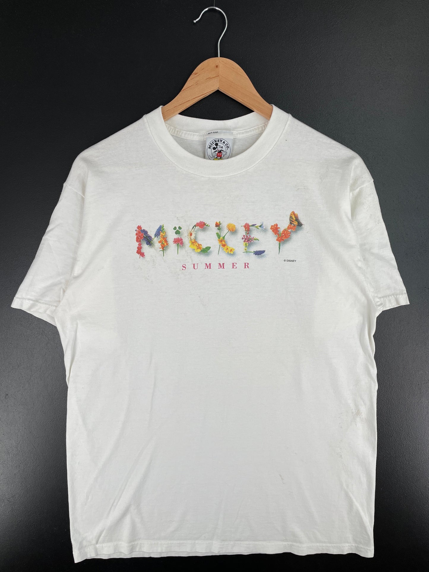 .90's DISNEY MICKEY Made in USA Size L Vintage T-Shirt / E2444T