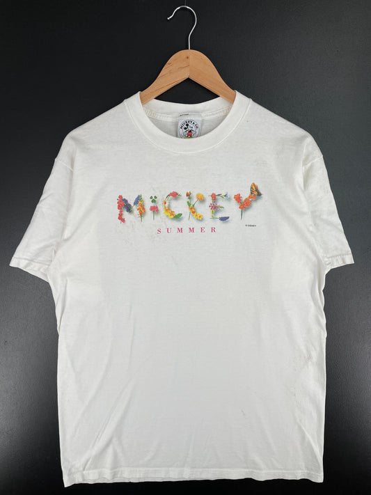 .90's DISNEY MICKEY Made in USA Size L Vintage T-Shirt / E2444T