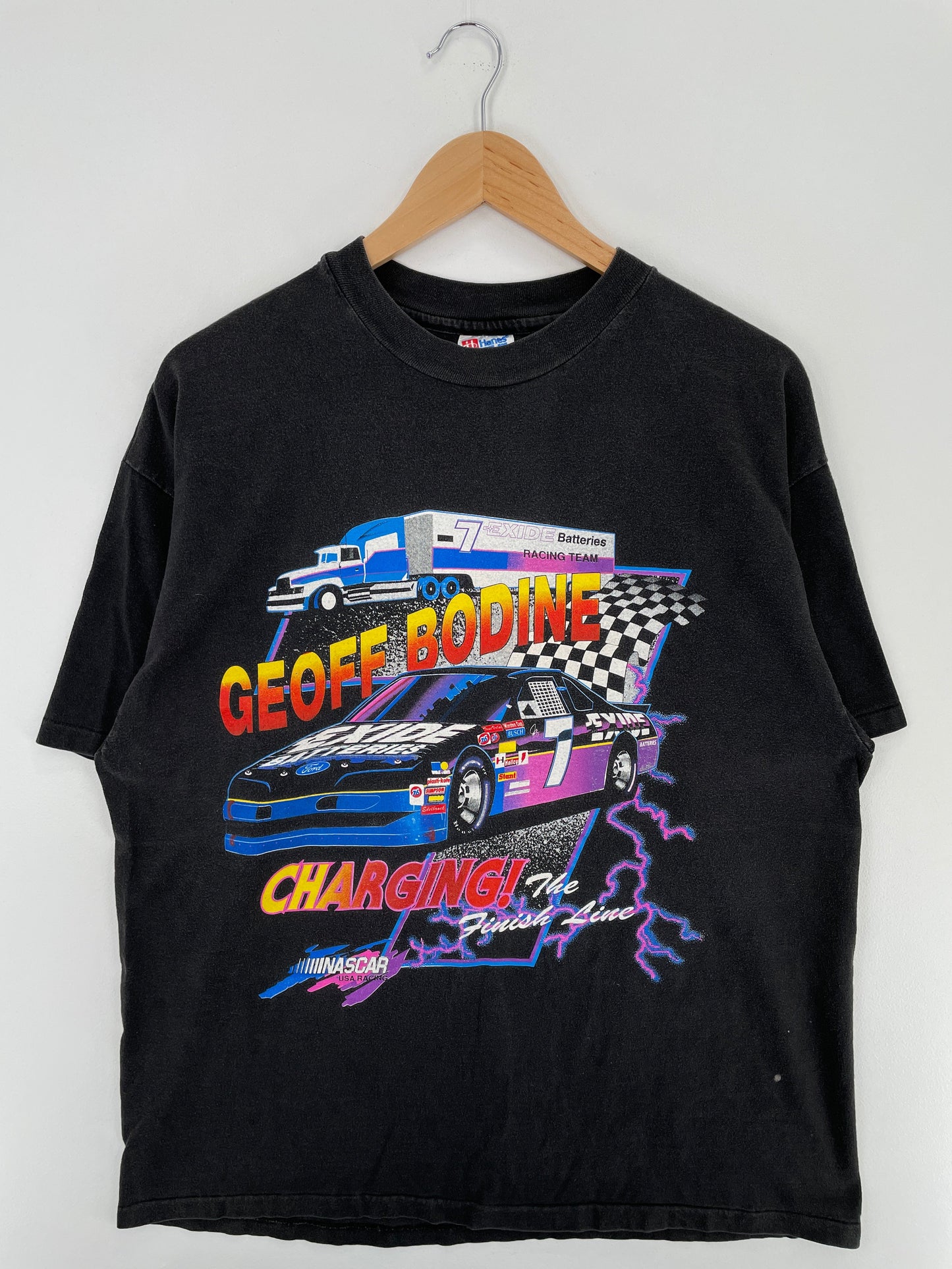 00' NASCAR x GEOFF BODINE Size XL Vintage Racing T-Shirt / E6426T