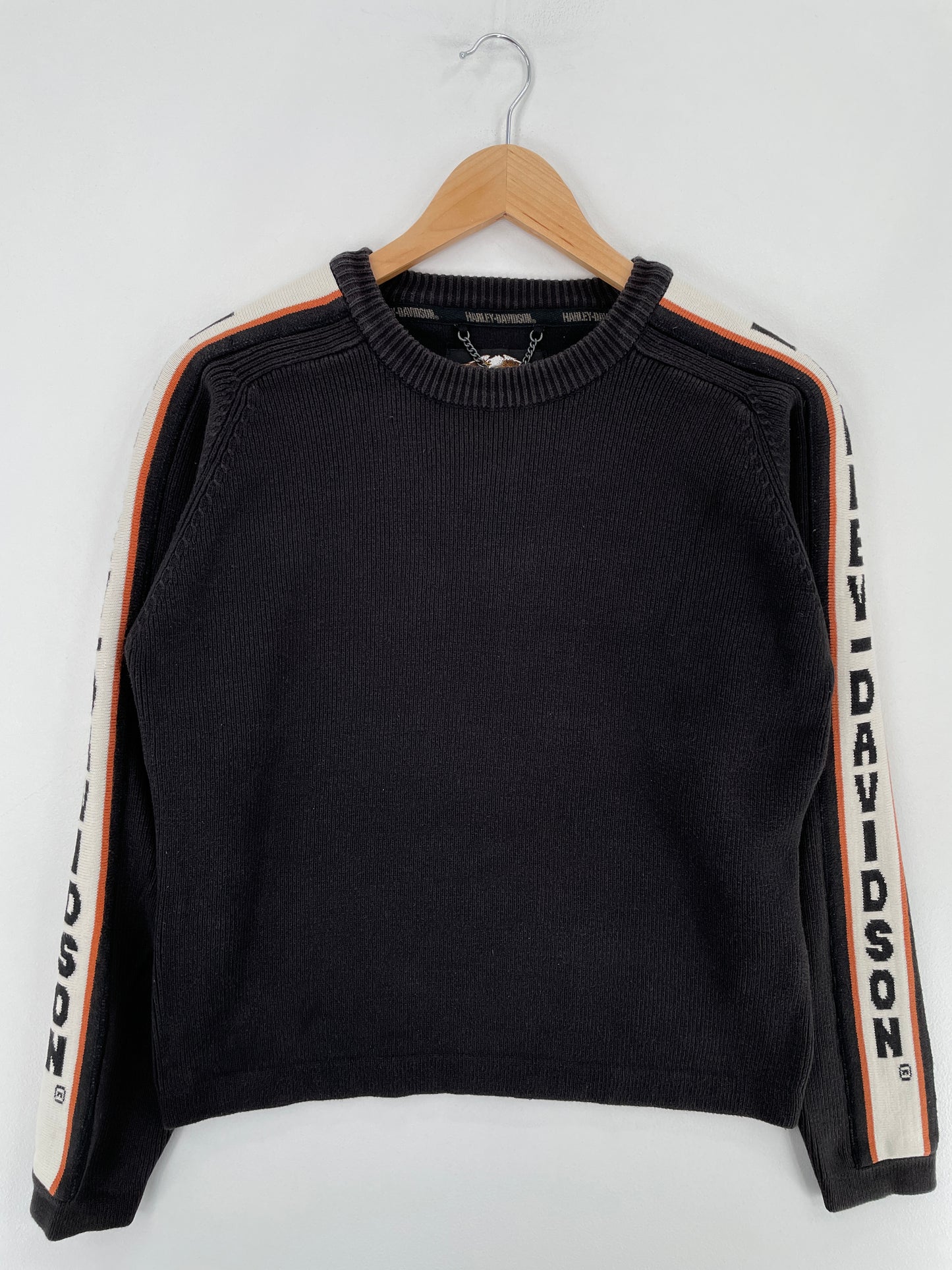 Vintage HARLEY DAVIDSON Size Ladies.L Vintage Cotton Knit Sweater / E3435K