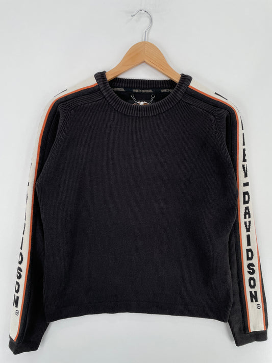 Vintage HARLEY DAVIDSON Size Ladies.L Vintage Cotton Knit Sweater / E3435K