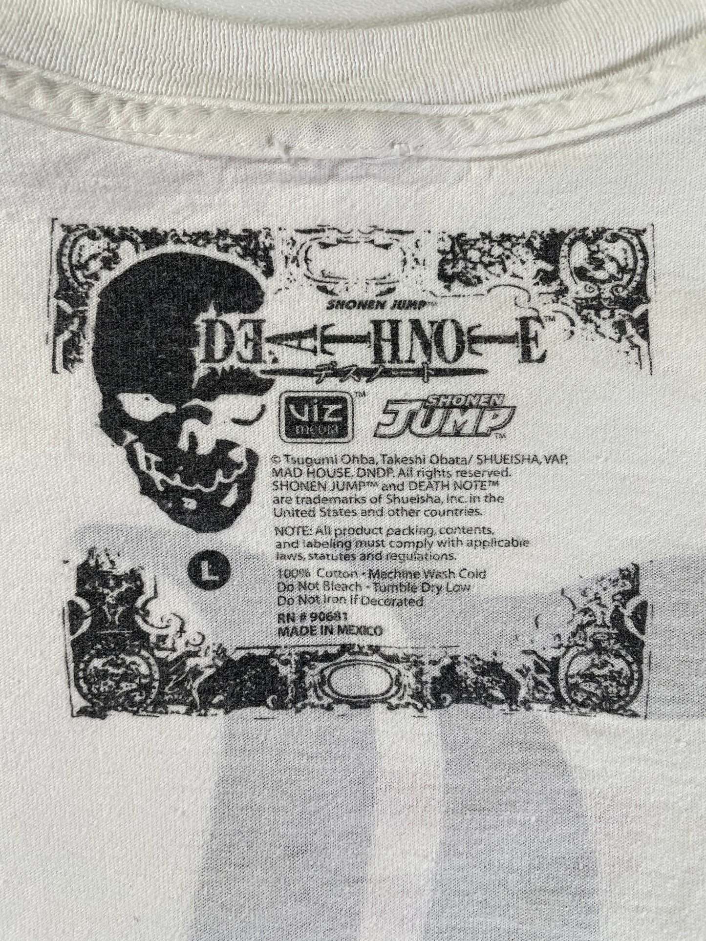 00' DEATH NOTE Size L Vintage T-Shirt / A929