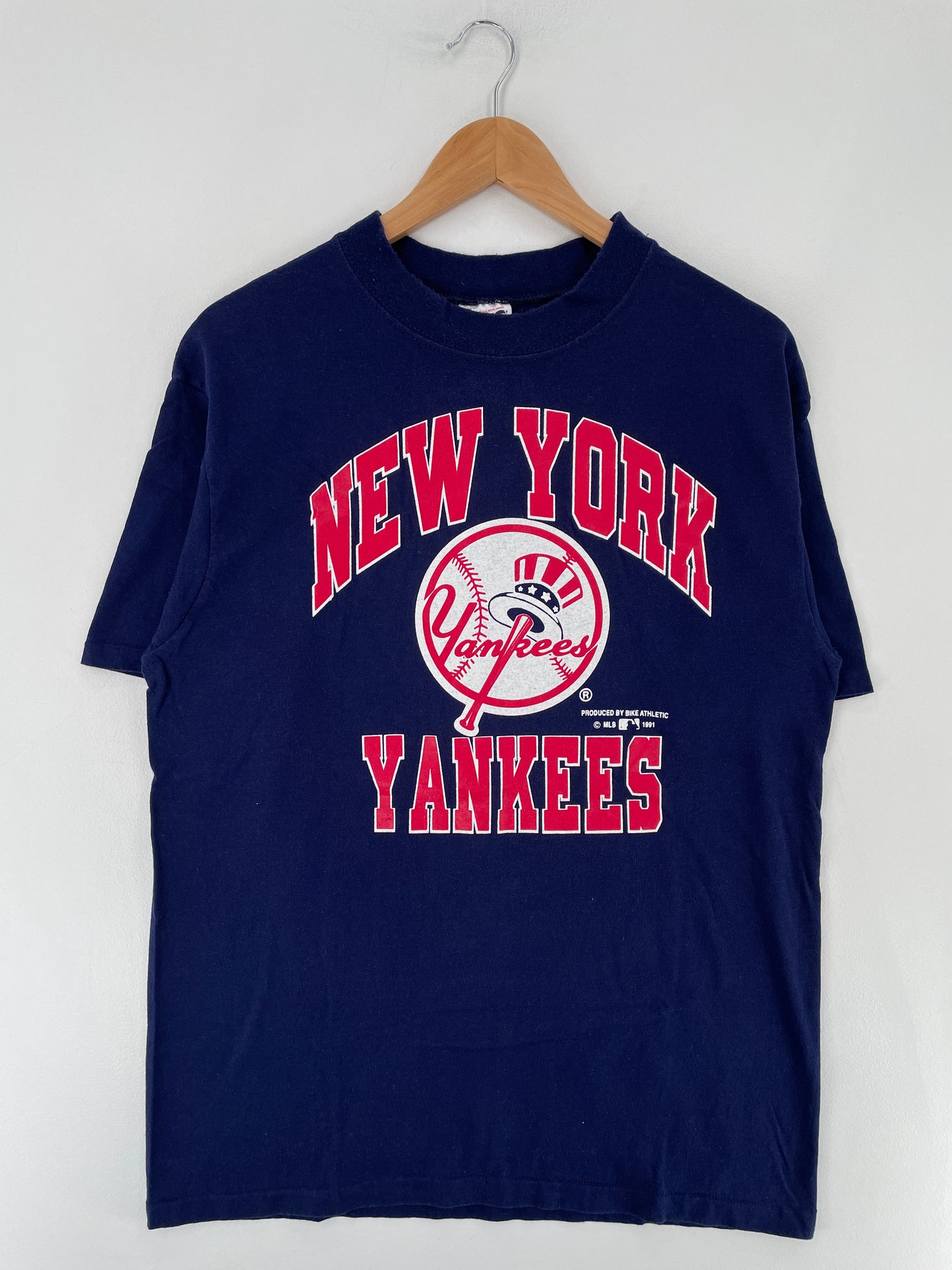 1991 NEW YORK YANKEES Made in USA Size L Vintage MLB T-shirt / E6348T
