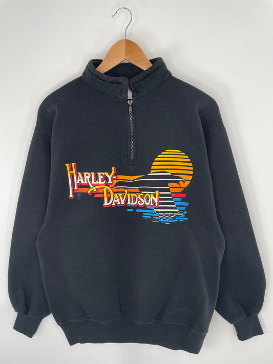 1988 HARLEY DAVIDSON Size XL Vintage Half Zip Sweat-shirt / A90