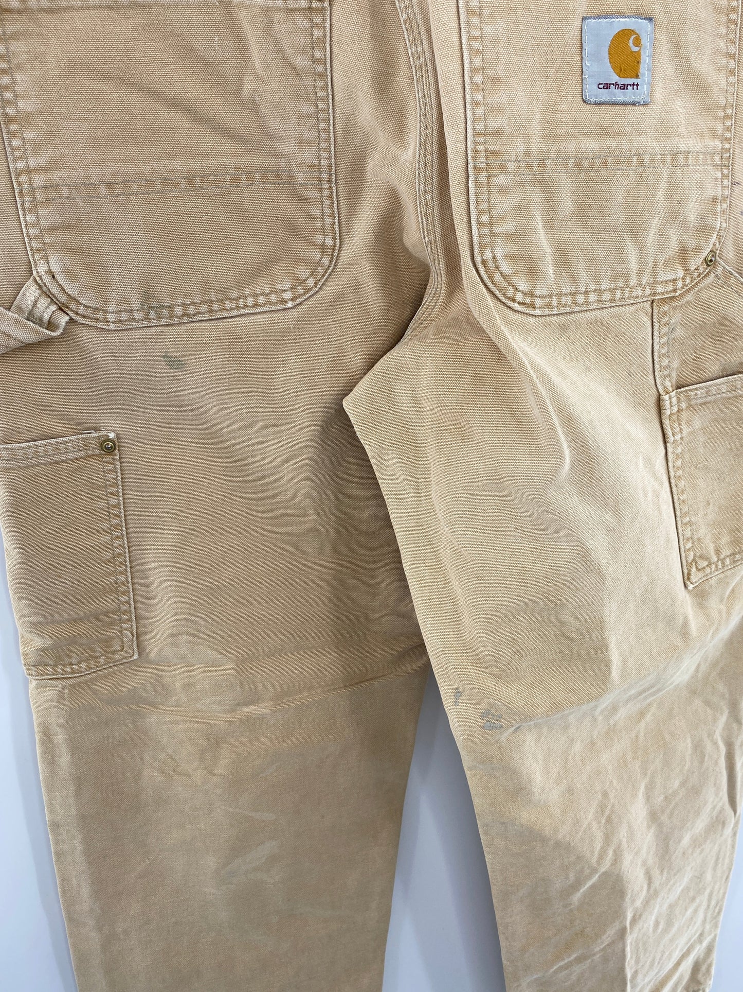 .Vintage CARHARTT Made in USA Size W31xL27 Double Knee Duck Pants / E4198P