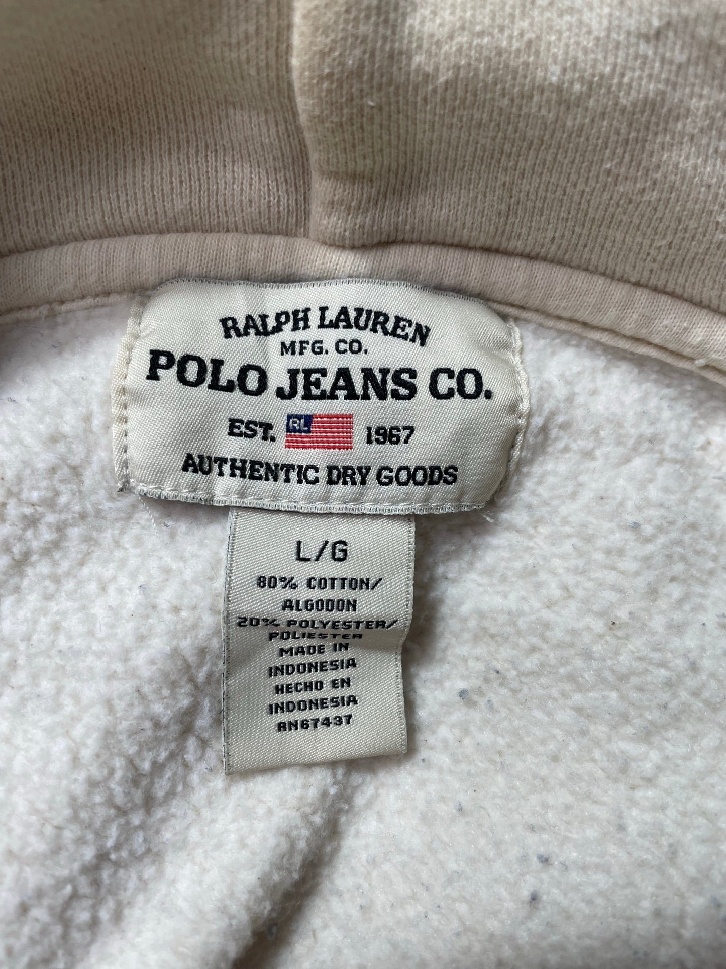 90’s POLO JEANS Size L Vintage Hoodie Sweat-shirt / A7436