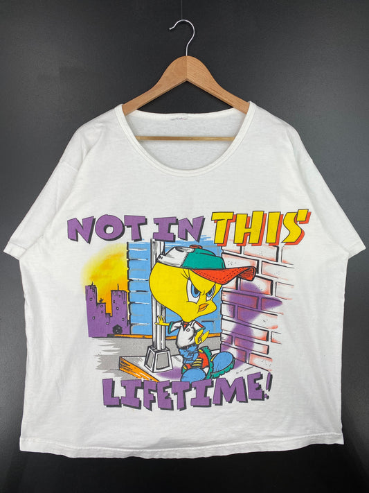 .90’s LOONEY TUNES TWEETY Size No Tag(Approx.XL) T- Shirt / E4782T