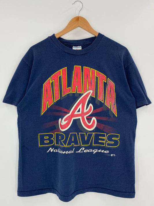 1994 ATLANTA BRAVES Made in USA Size L Vintage MLB T-Shirts / K4833