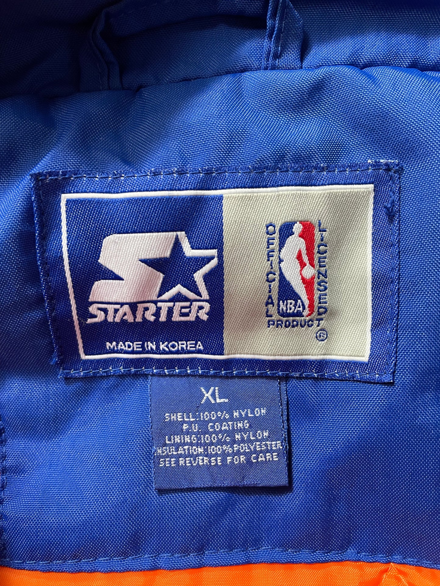 90's STARTER x NEW YORK KNICKS Size XL Vintage NFL Padded Nylon Jacket / K6268