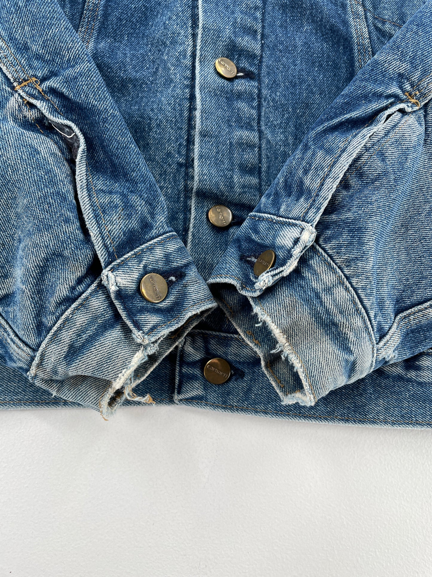 Vintage CARHARTT Made in USA Size 48(XL) Denim Jacket / E4609J