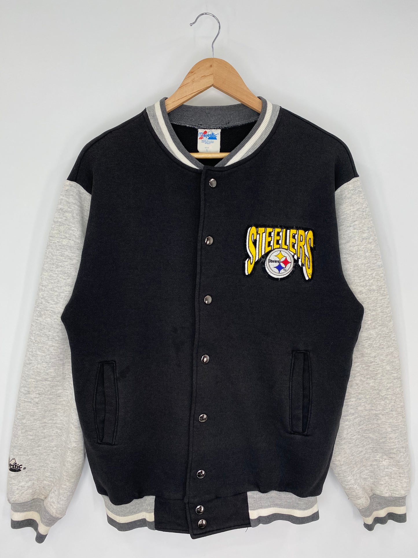 90’s PITTSBURGH STEELERS Made in USA Size S Vintage NFL Button Down Jacket / A213