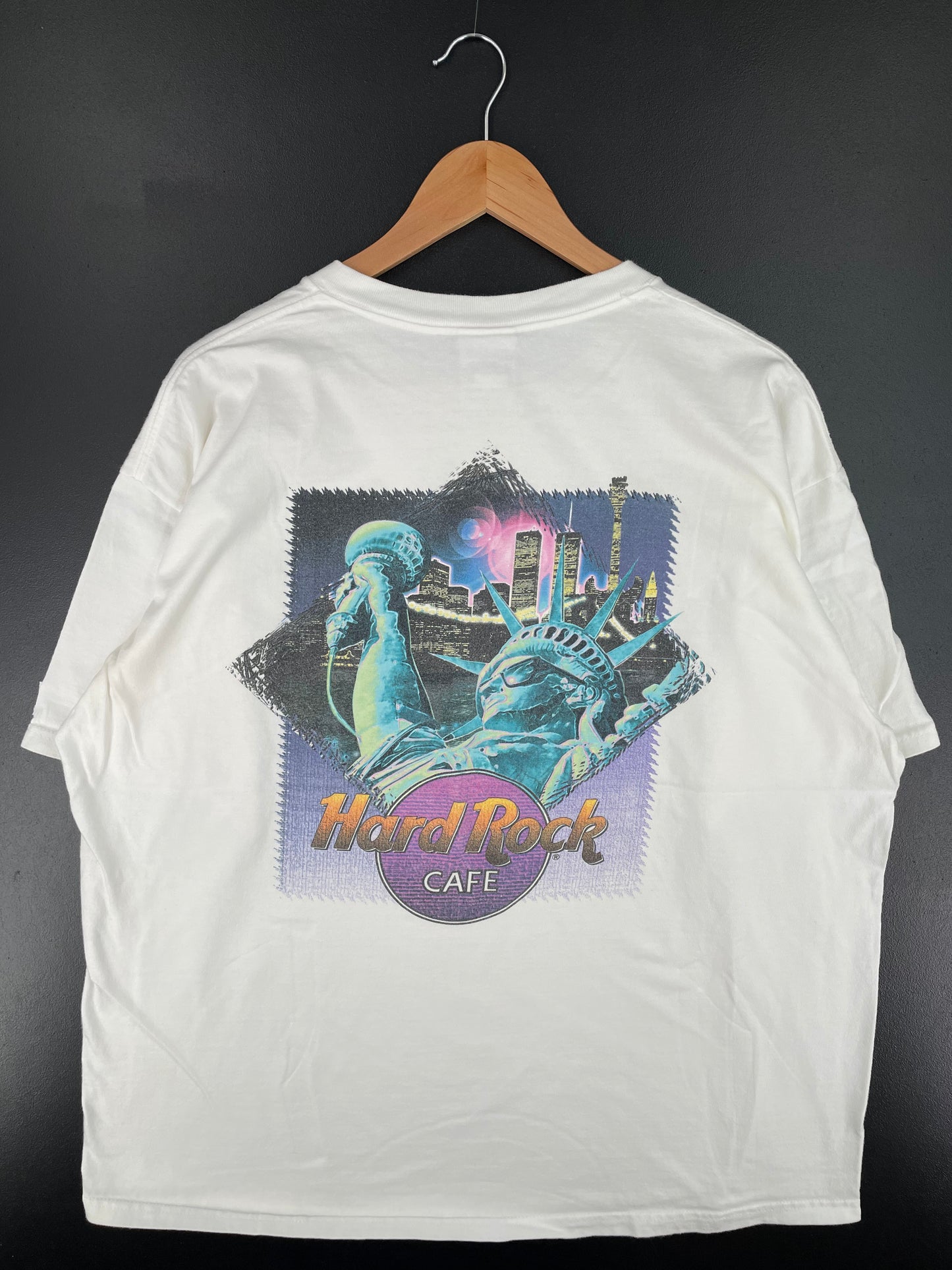 90's HARD ROCK NEW YORK Made in USA Size XL Vintage T-Shirt / A2319