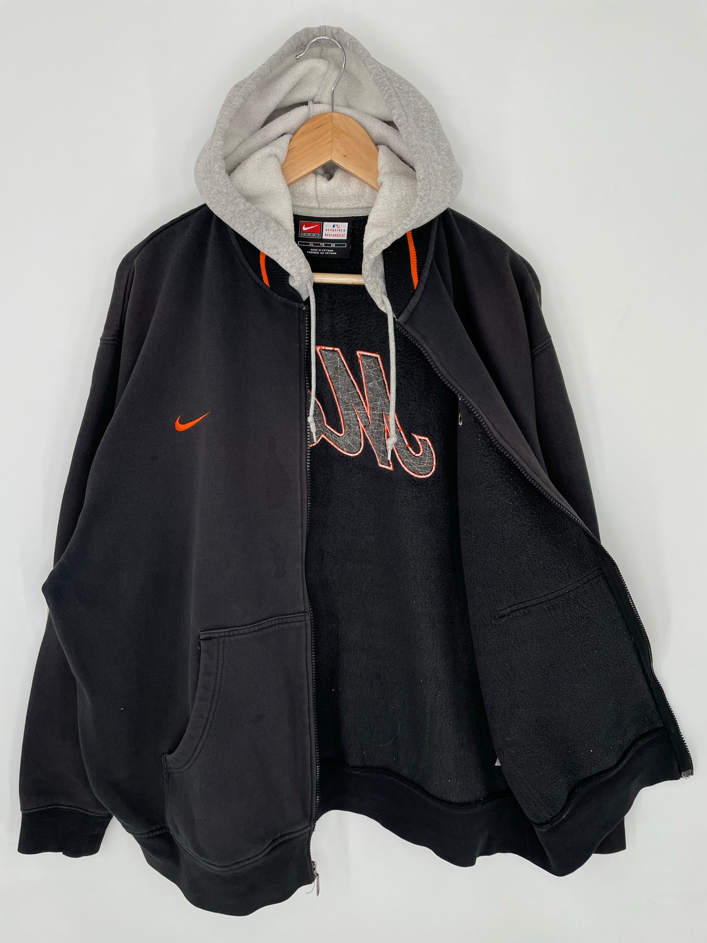 00’ NIKE NEW YORK METS Size XL MLB Hoodie Zip-up Sweat-Shirts/ K9101