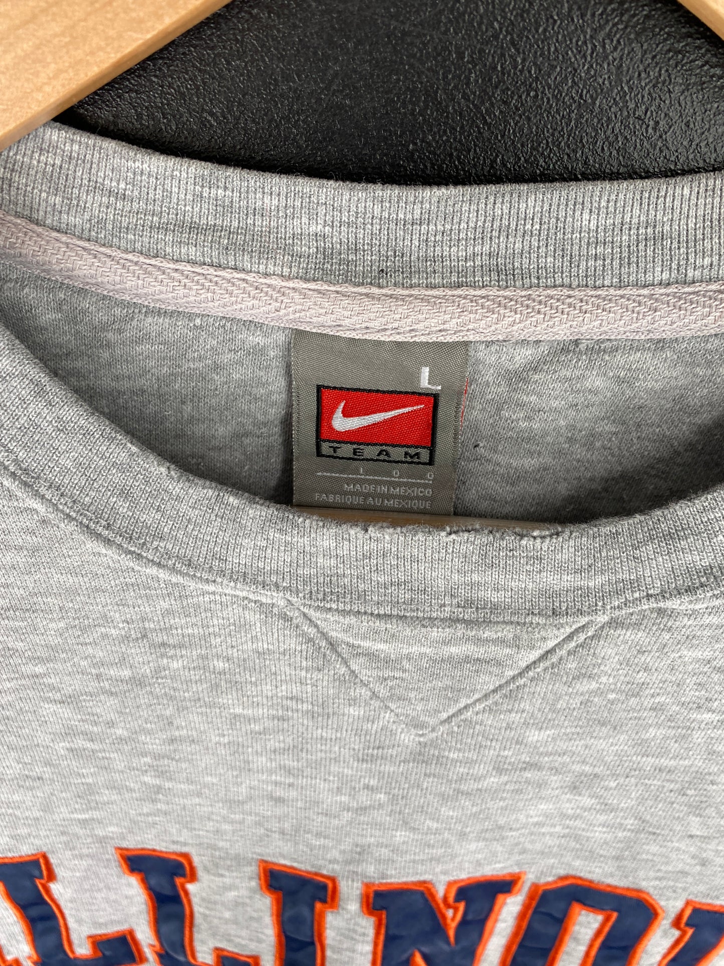 00' NIKE ILLINOIS Size L Vintage College Sweat-Shirt / A6380