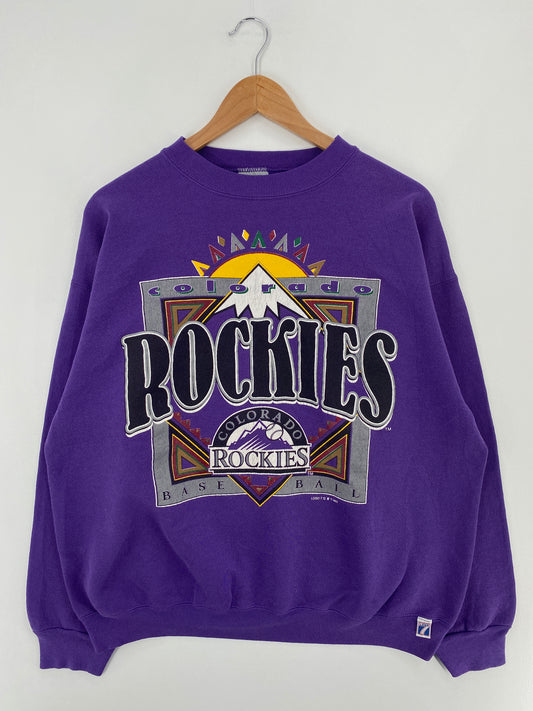 1993 COLORADO ROCKIES Size XL Vintage MLB Sweat-shirt / E314