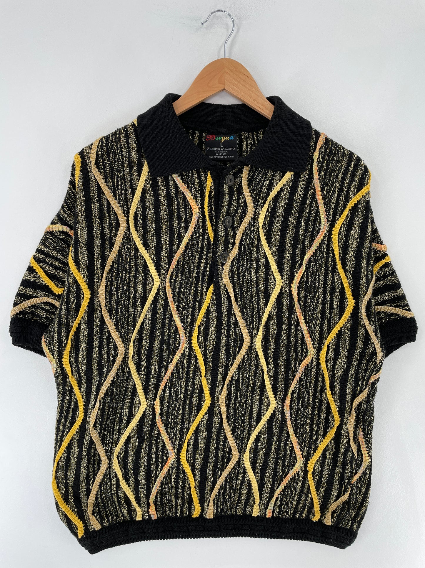 Vintage 3D COOGI-Style Size L Cotton Knit Sweater / E6284K
