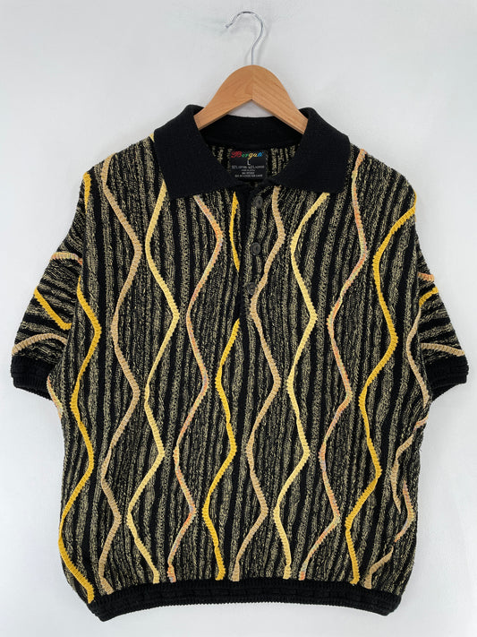 Vintage 3D COOGI-Style Size L Cotton Knit Sweater / E6284K