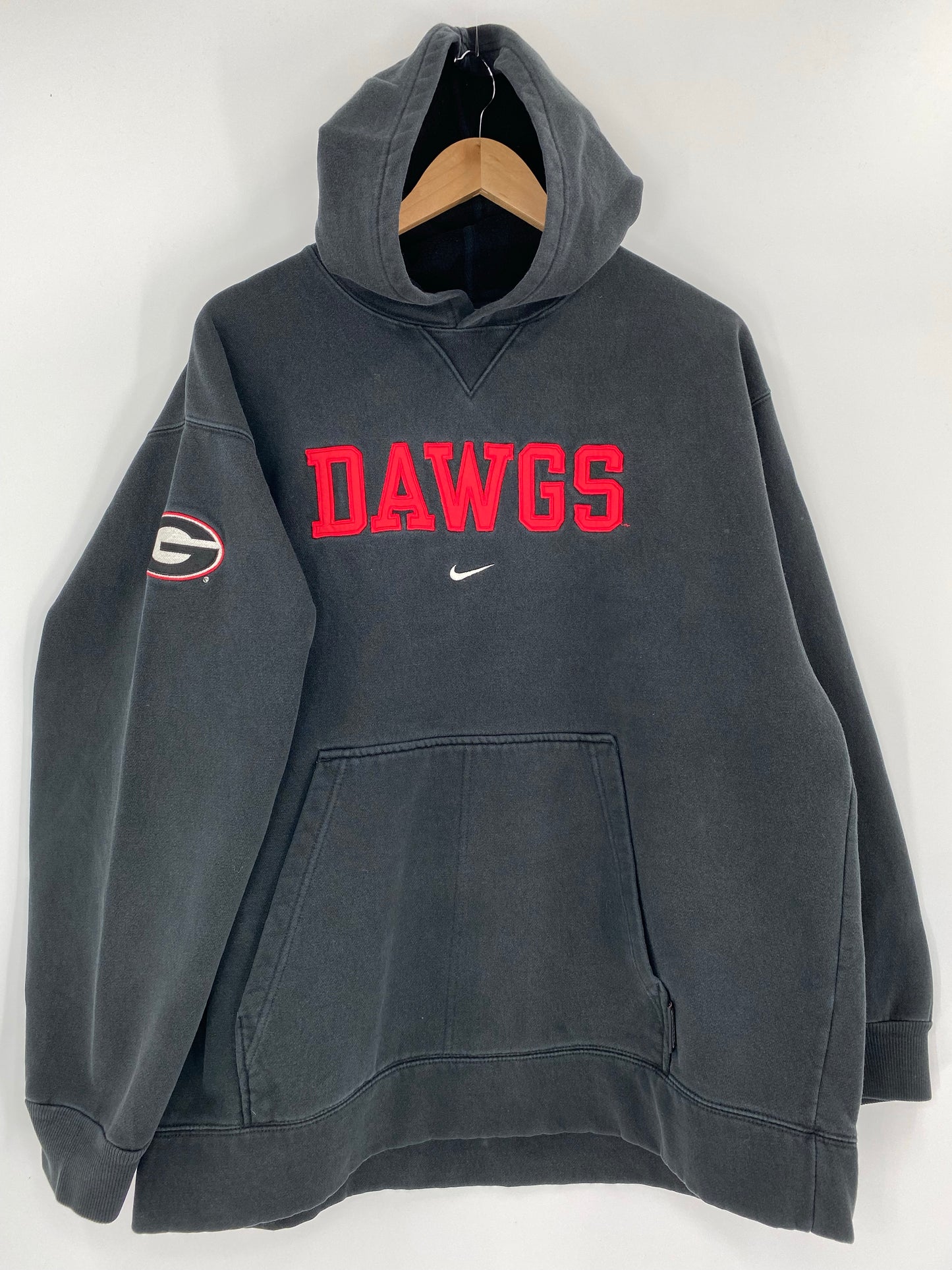 00' NIKE DAWGS Size L Vintage Hoodie Sweat-Shirt / K4817