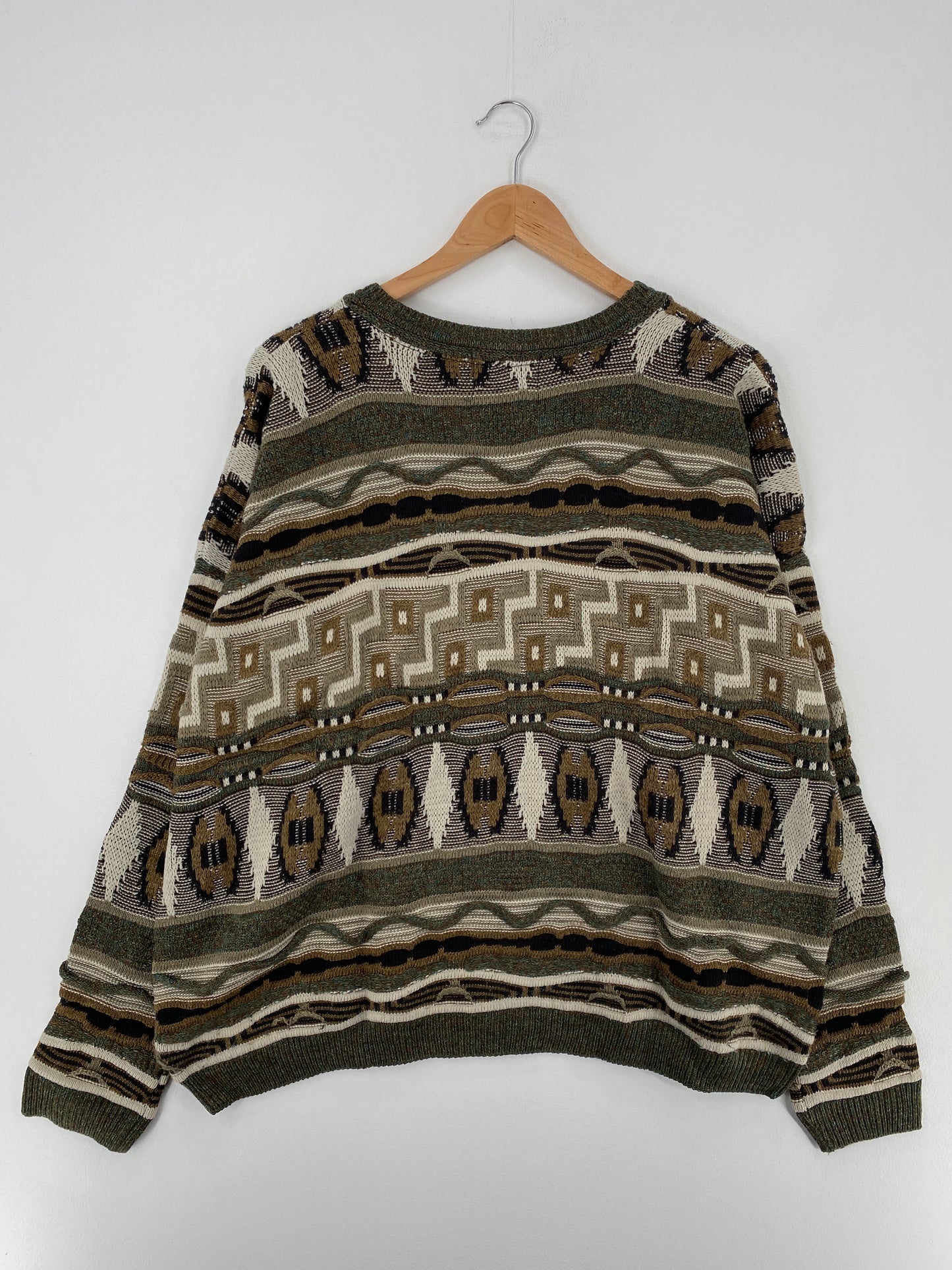 Vintage 3D COOGI- Style Made in USA Size XXL Knit Sweater / A9883
