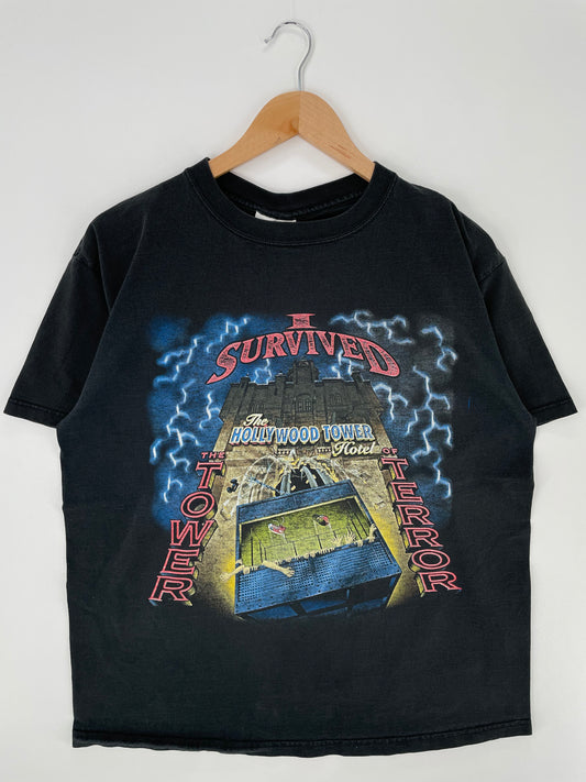 00’ DISNEY TOWER OF TERROR Made in USA Size L Vintage T-Shirts / A779