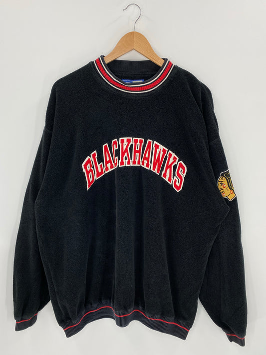 90’s STARTER x CHICAGO BLACKHAWKS Size XL Vintage NHL Sweat-Shirt / K6261