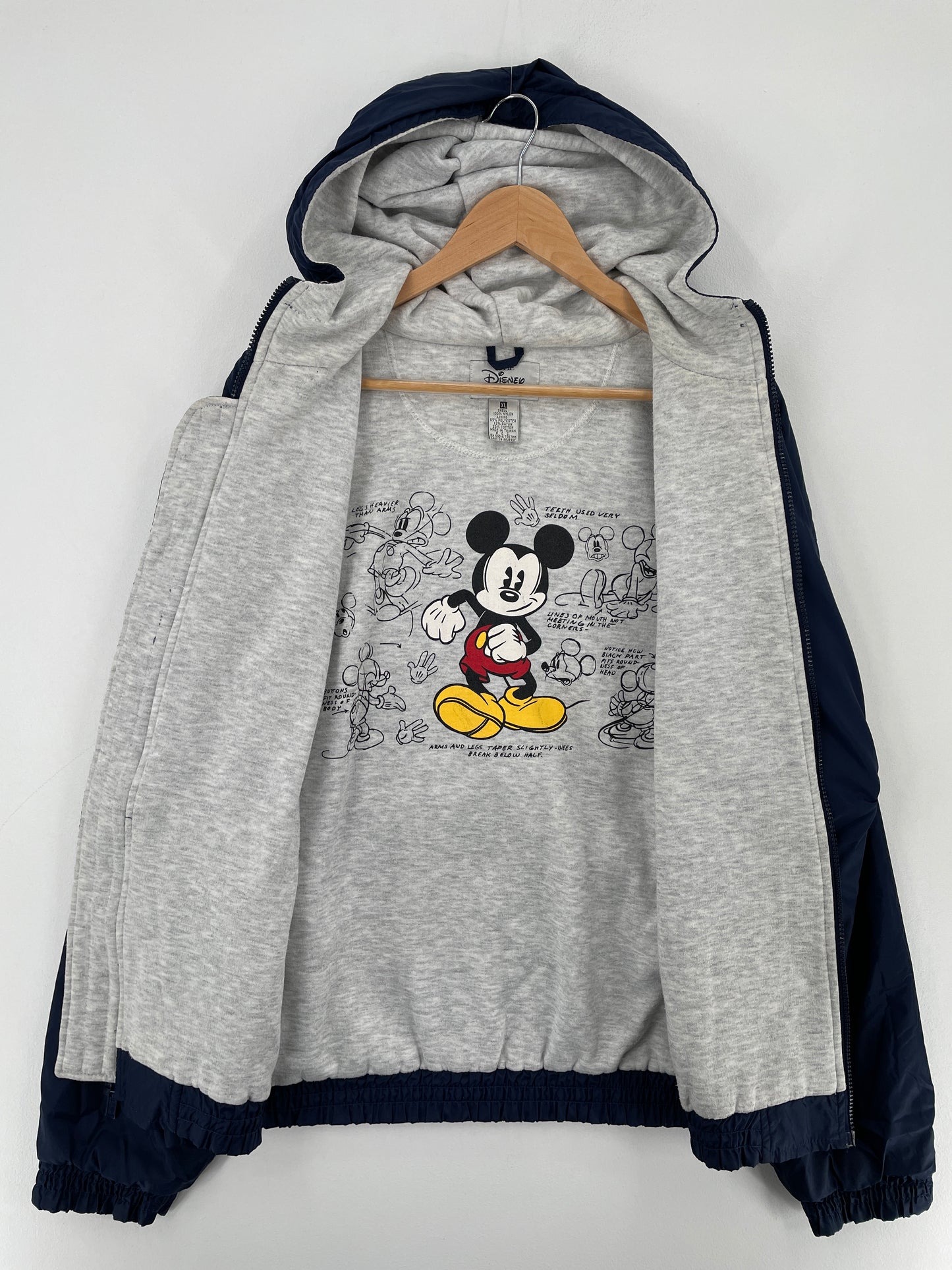 00' DISNEY MICKEY Size XL Vintage Nylon sweat Jacket / E3274J