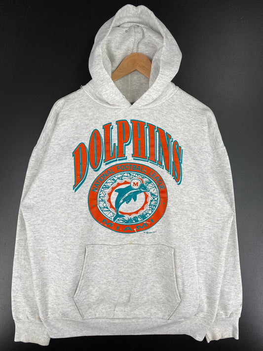 1993 MIAMI DOLPHINS Size XL Vintage NFL Hoodie Sweat-Shirt / A6081