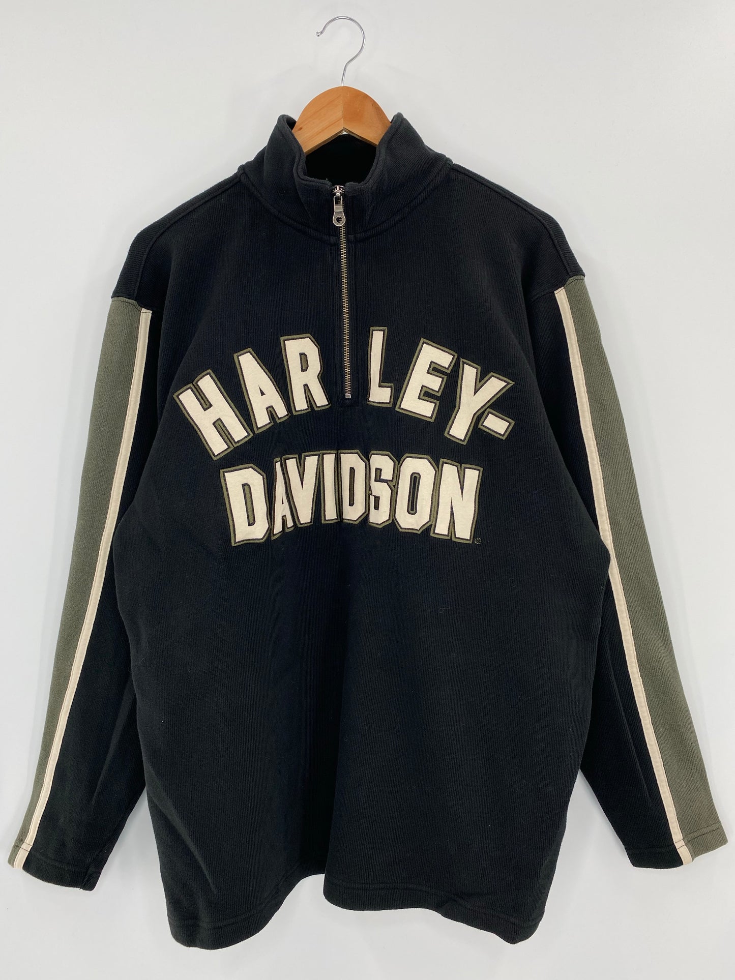 00’ HARLEY DAVIDSON Size L Vintage Half Zip Sweat-Shirt / K4320