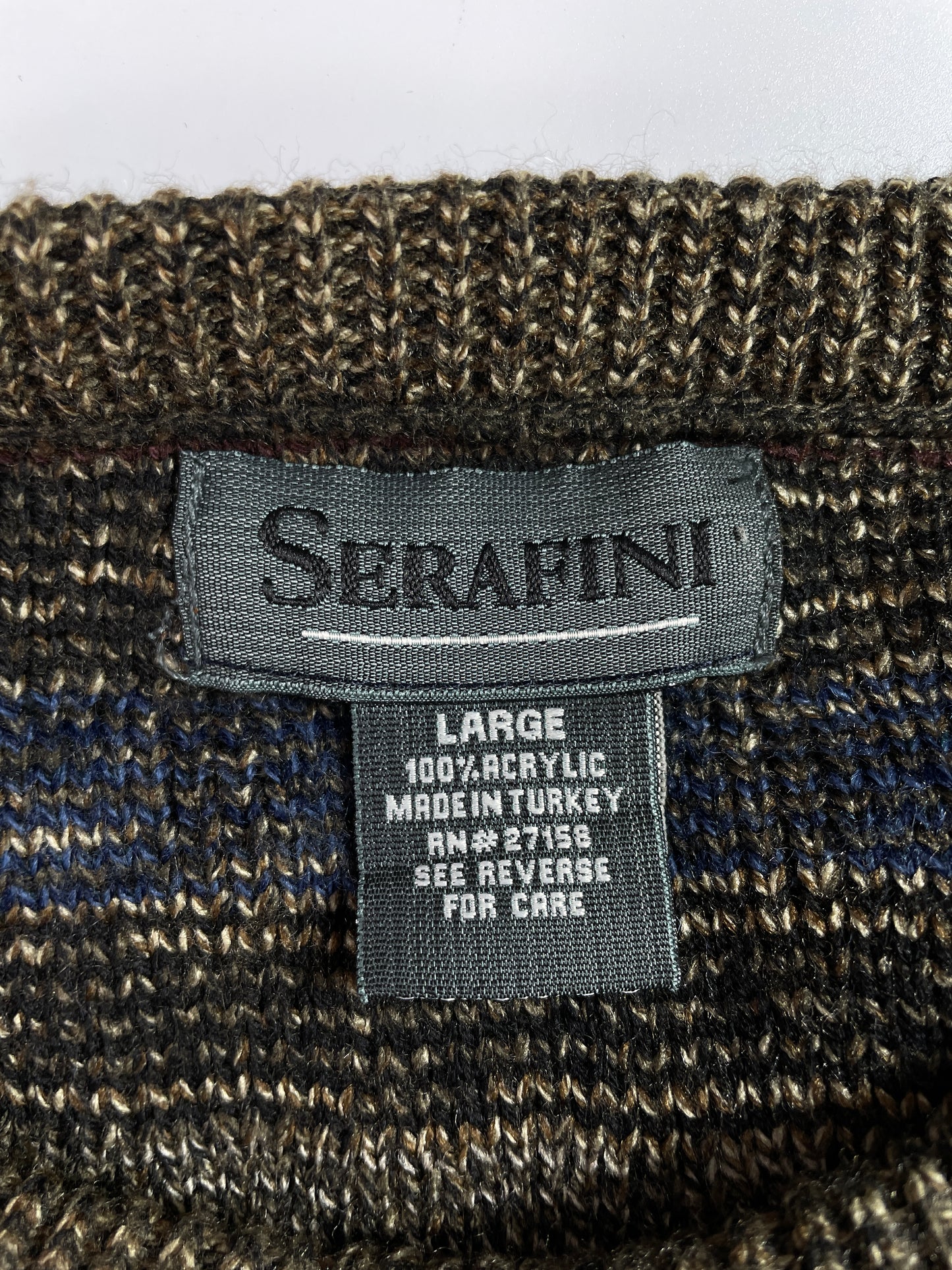 Vintage SERAFINI Size L Acrylic Knit Sweater / E3523K