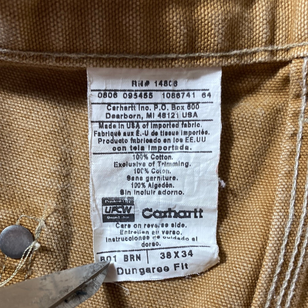 Vintage CARHARTT Size W36xL32 Double Knee Duck Pants / A5263
