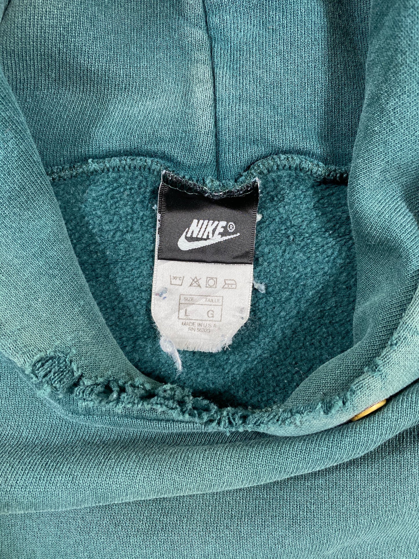 90's Nike Center Logo Made in USA Vintage Hoodie Sweat-Shirt / 4586