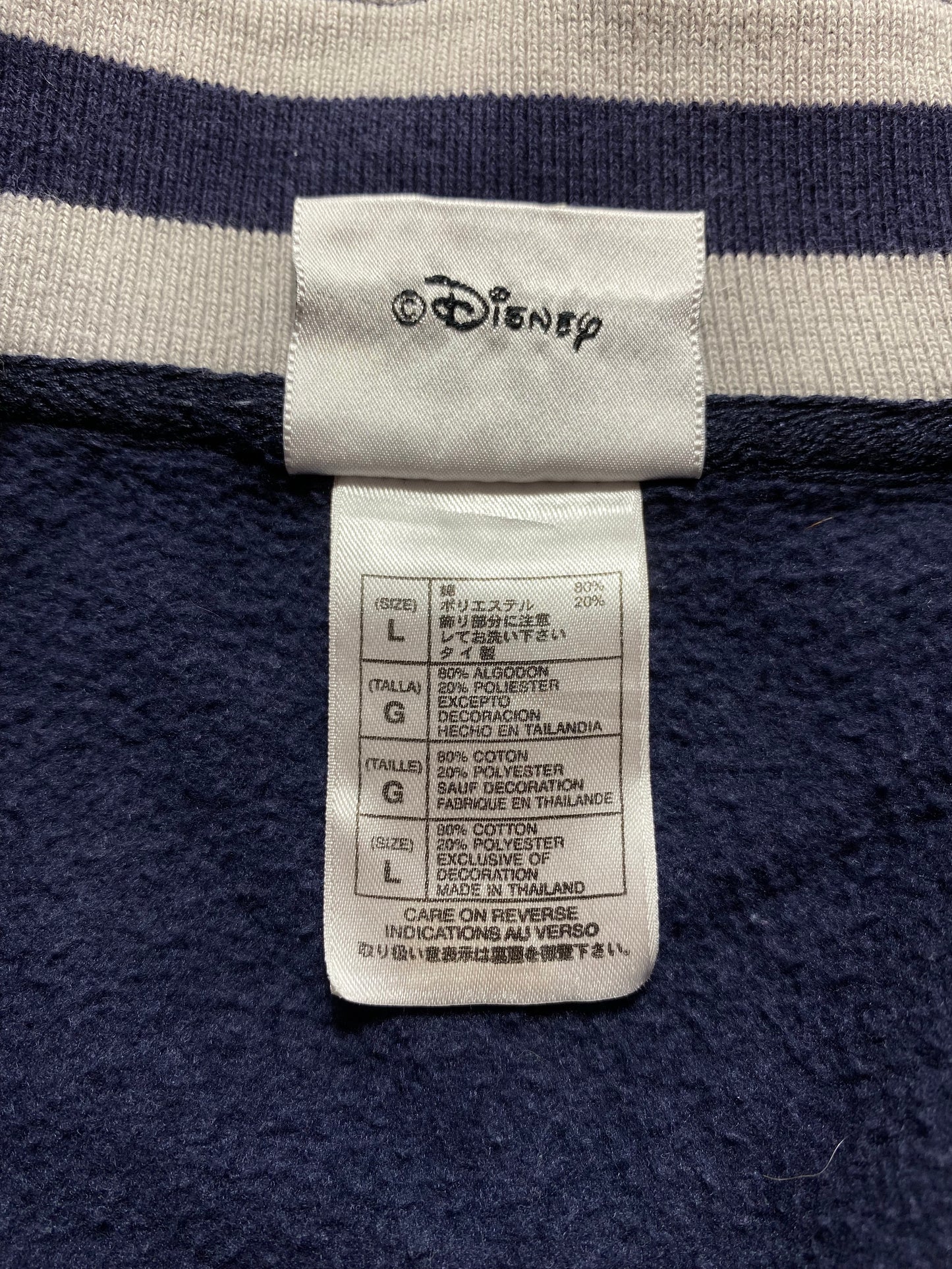 00' DISNEY MICKEY Size L Vintage Half-zip Sweat-shirt / K5755