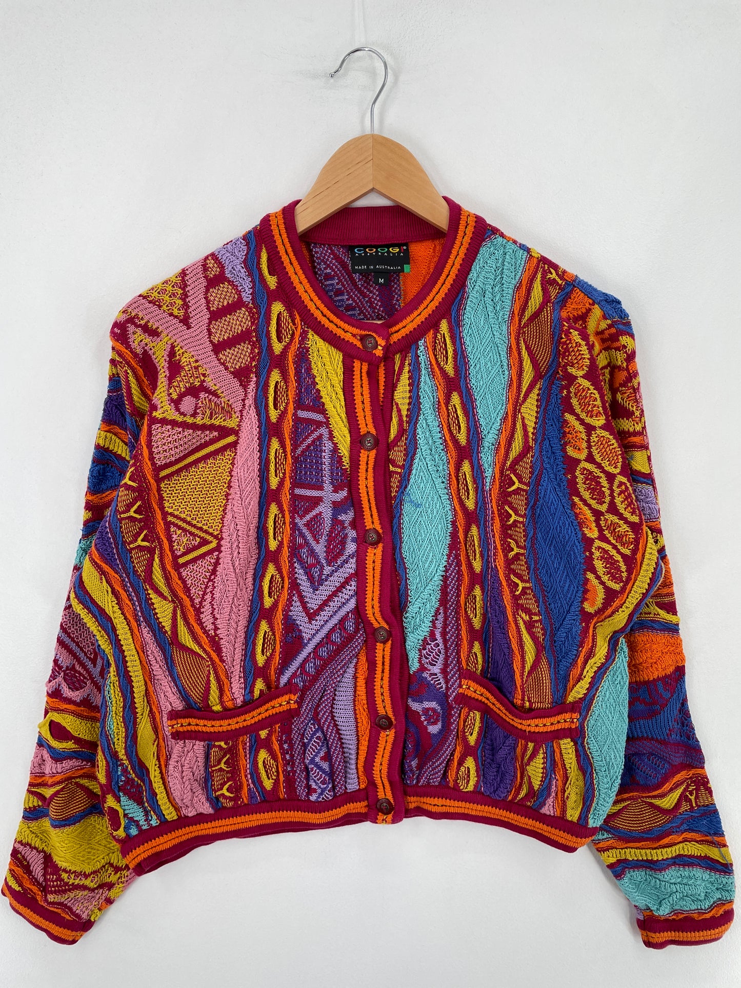 Vintage COOGI Size Ladies M Knit Cardigan Sweater / E1997K