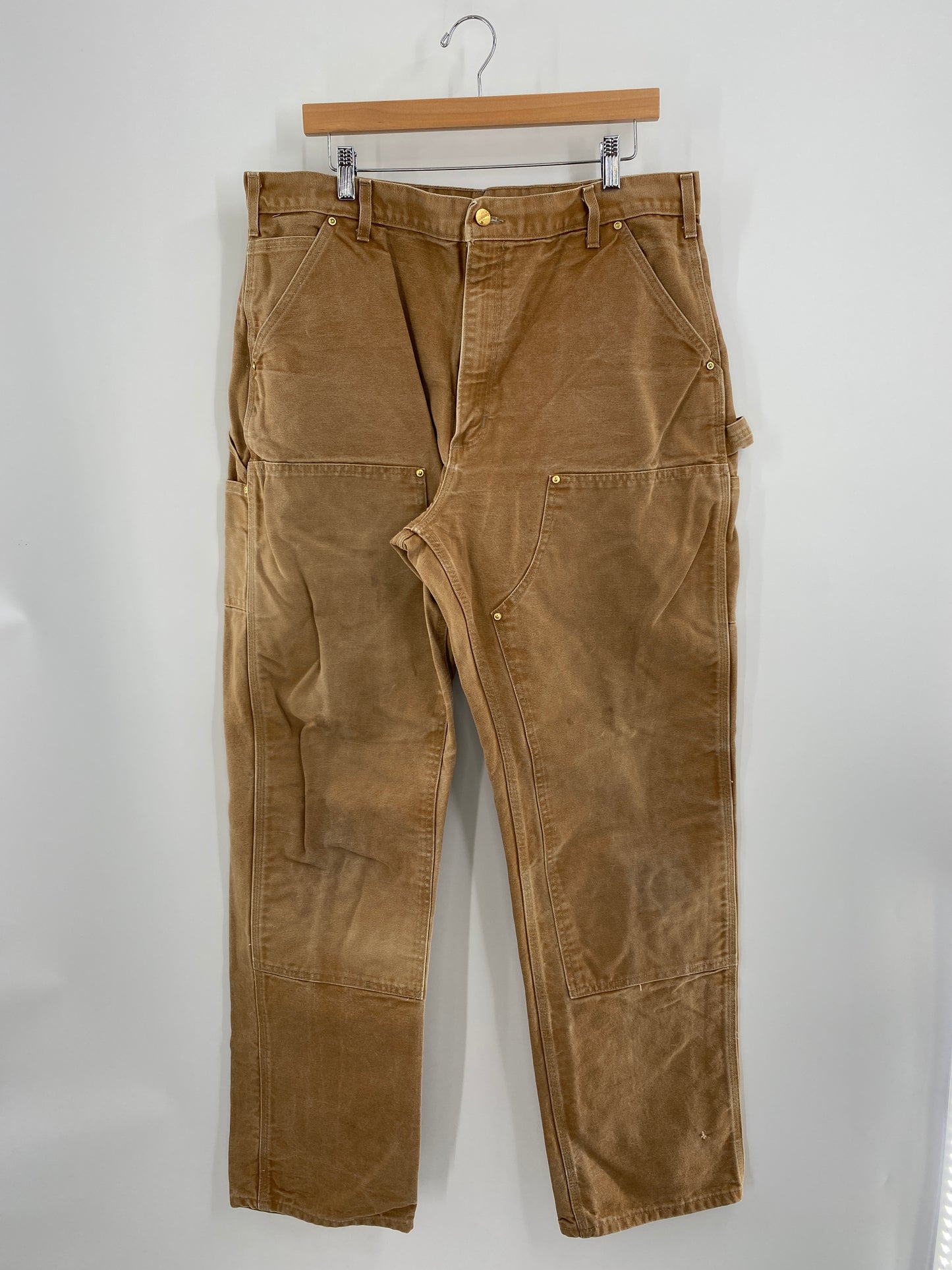 Vintage CARHARTT Made in USA Size W34xL28 Double Knee Duck Pants / A5258