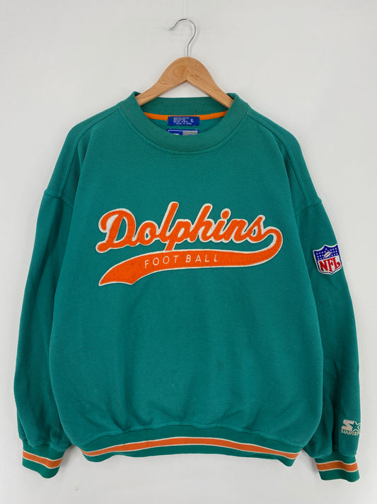 90’s STARTER x MIAMI DOLPHINS Size XL Vintage NFL Sweat-Shirt/ E2007S