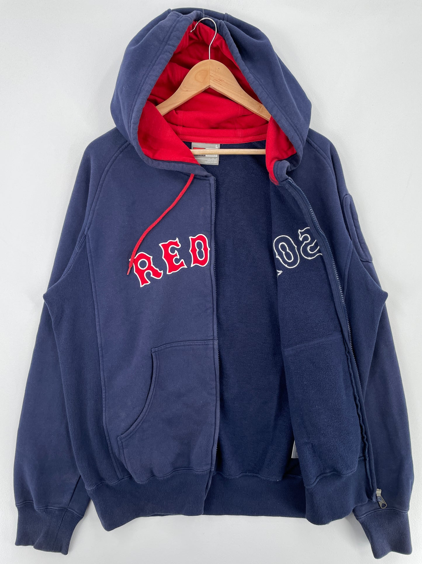 00' NIKE x BOSTON RED SOX Size L Vintage MLB Zip Up Hoodie Sweat-Shirt / E1921S